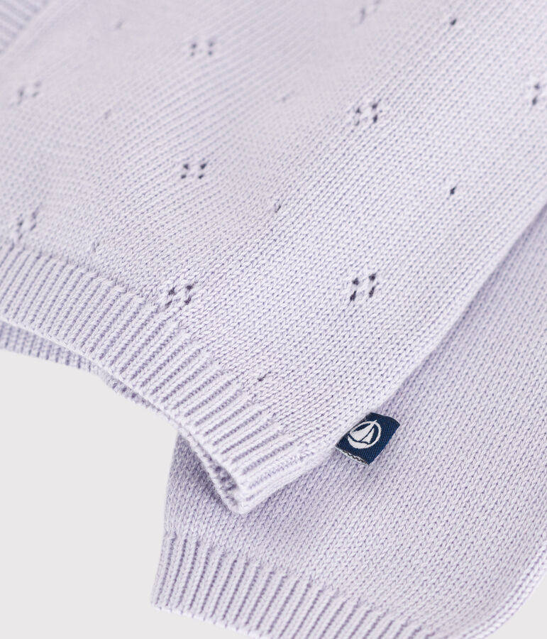 Baby-Cardigan aus einfarbigem Baumwollstrick violett