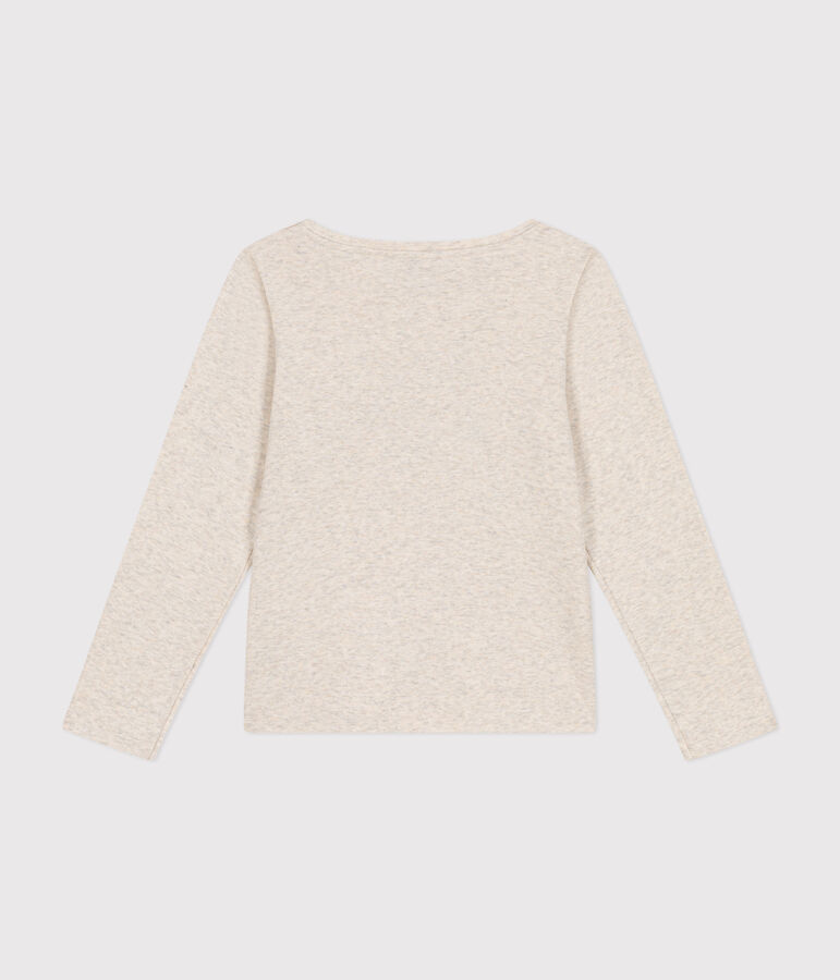 Lang&auml;rmeliges Kinder-T-Shirt aus Rippstrick f&uuml;r M&auml;dchen beige