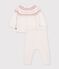 Baby-Set aus Strick mit Jacquardmuster naturfarben/rosa