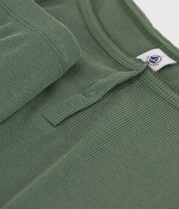 Kurzer Pyjama und unifarbenes Tanktop aus Baumwolle Damen gr&uuml;n