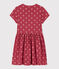 Gemustertes Kinderkleid aus Baumwolle für Mädchen rosa PAPI/beige AVALANCHE