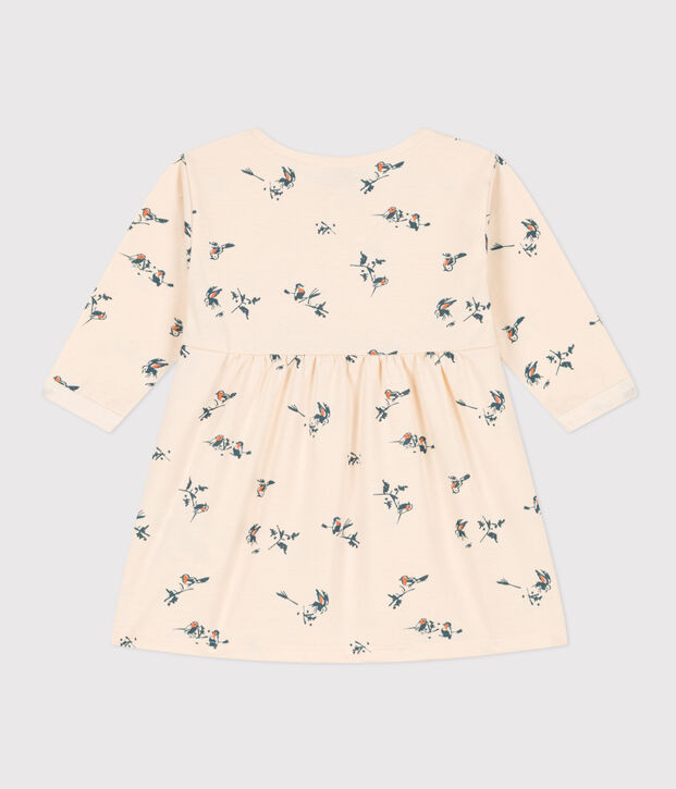 Lang&auml;rmeliges Baby-Kleid aus Jersey naturfarben/vielfarbig