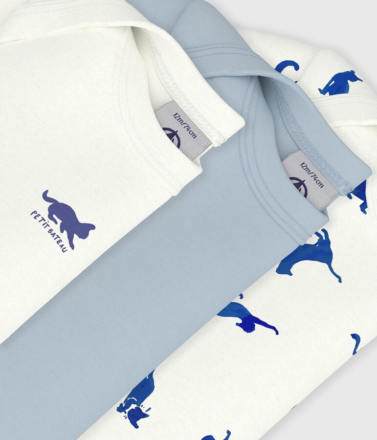 Set kurz&auml;rmelige Baby-Bodys aus Baumwolle mit Katzenmotiv variante 1