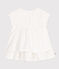 Kurzärmeliges Baby-Kleid für festliche Anlässe aus leichter Baumwolle weiss ECUME/ ARGENT