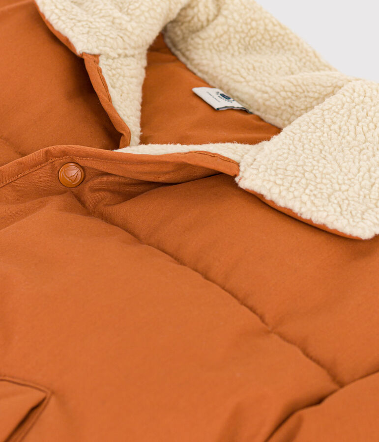 Kurze Jacke mit Innenfutter aus Sherpa f&uuml;r Kinder Jungen/M&auml;dchen braun