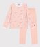 Pyjama  en velours weiss/rosa/vielfarbig