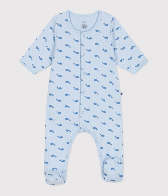 Baby-Bodyjama aus Doppeljersey mit Walen blau TOUDOU/ ALASKA