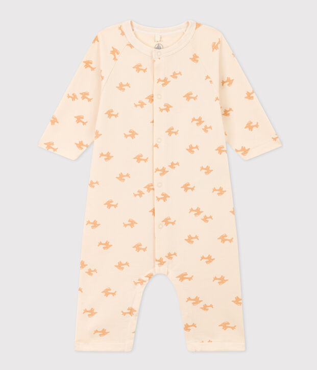 Baby-Langoverall aus leichem Molton naturfarben/beige