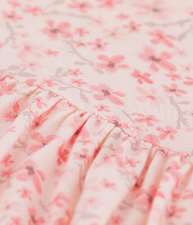 Kinder-Festtagskleid aus Jersey-Pikee f&uuml;r M&auml;dchen rosa/vielfarbig