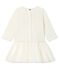 Langärmeliges Babykleid aus Materialmix für Mädchen weiss MARSHMALLOW CN