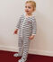 Strampler aus Nicki mit Streifen weiss MARSHMALLOW/blau SMOKING