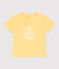 Kurzärmeliges Baby-T-Shirt aus einfarbiger Baumwolle gelb ORGE