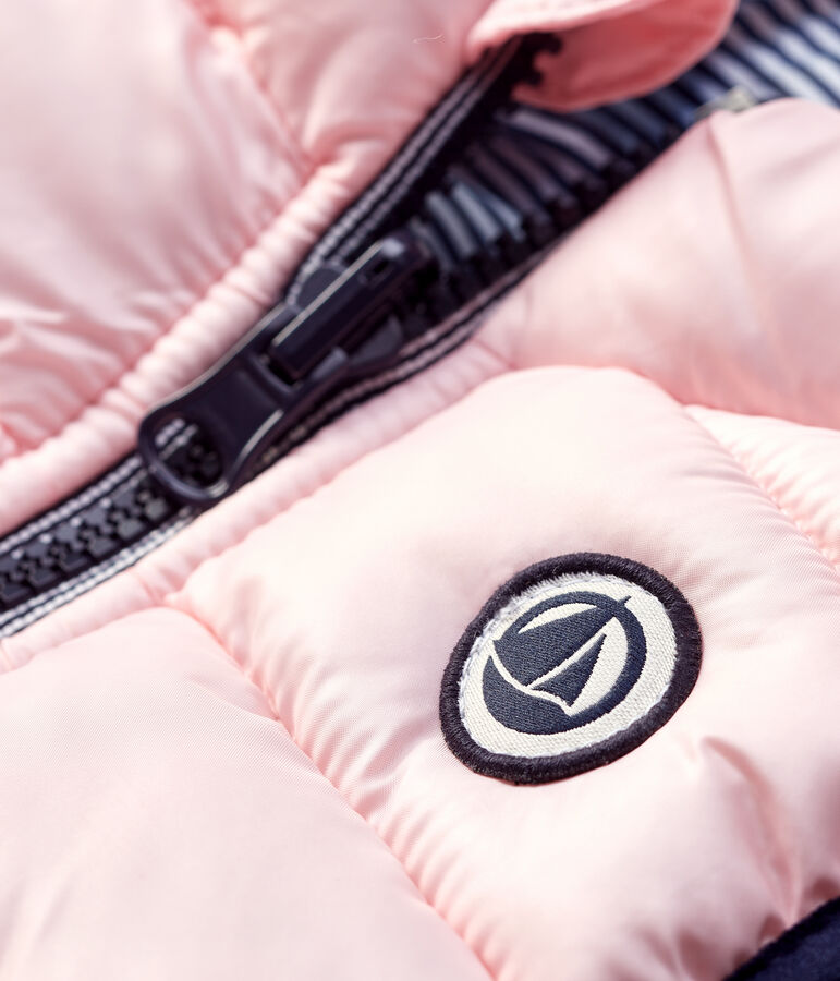 &Auml;rmellose Baby-Steppjacke, wendbar, aus recyceltem Polyester rosa