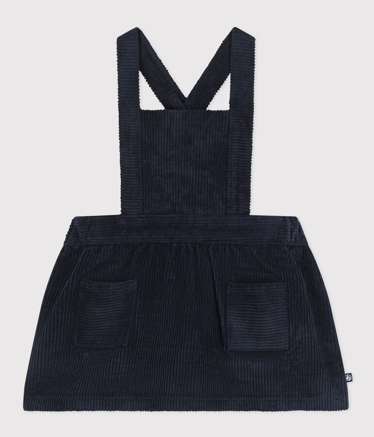 &Auml;rmelloses Babykleid aus Cord blau