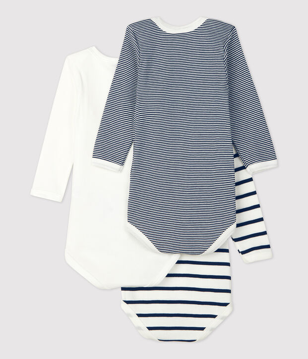 3er-Set lang&auml;rmelige Baby-Bodys vielfarbig