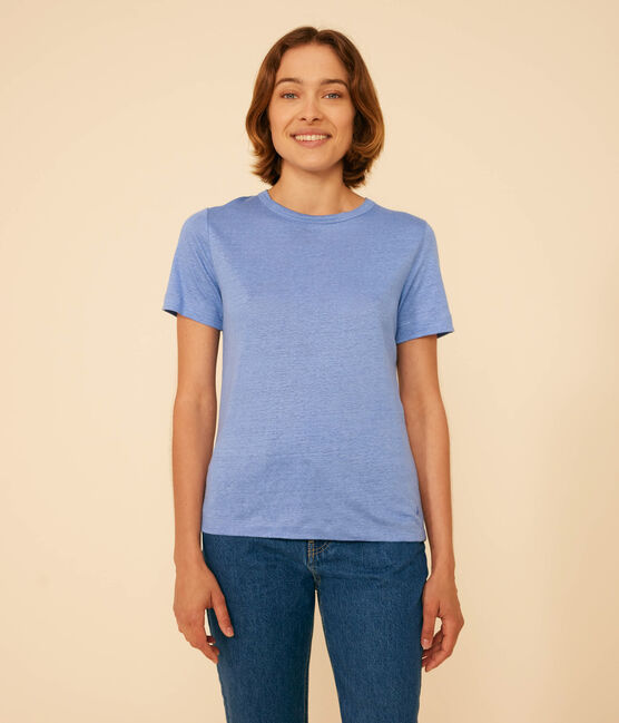 Damen-T-Shirt L'Iconique aus Leinen blau GAULOISE