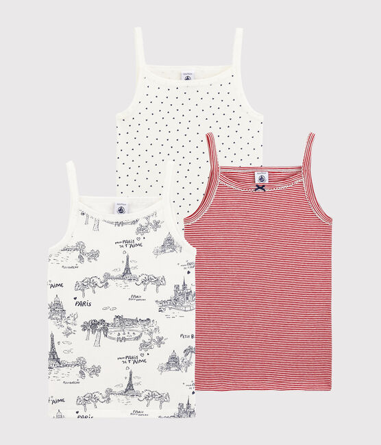 3er-Set Spaghetti-Tops mit Paris-Print für Mädchen variante 1