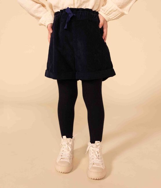 Kinder-Shorts aus Cordsamt für Mädchen blau SMOKING