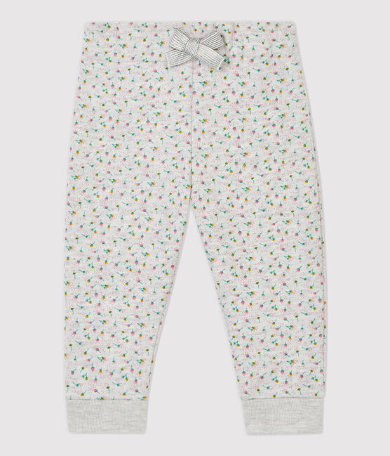 Baby-Hose aus Molton. grau BELUGA/weiss MULTICO