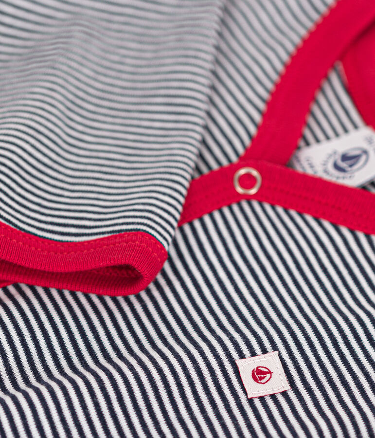 Lang&auml;rmeliger Baby-Pyjama aus Baumwolle blau/weiss