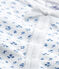 Bedruckter Baby-Mädchen-Strampler weiss ECUME/blau BLEU