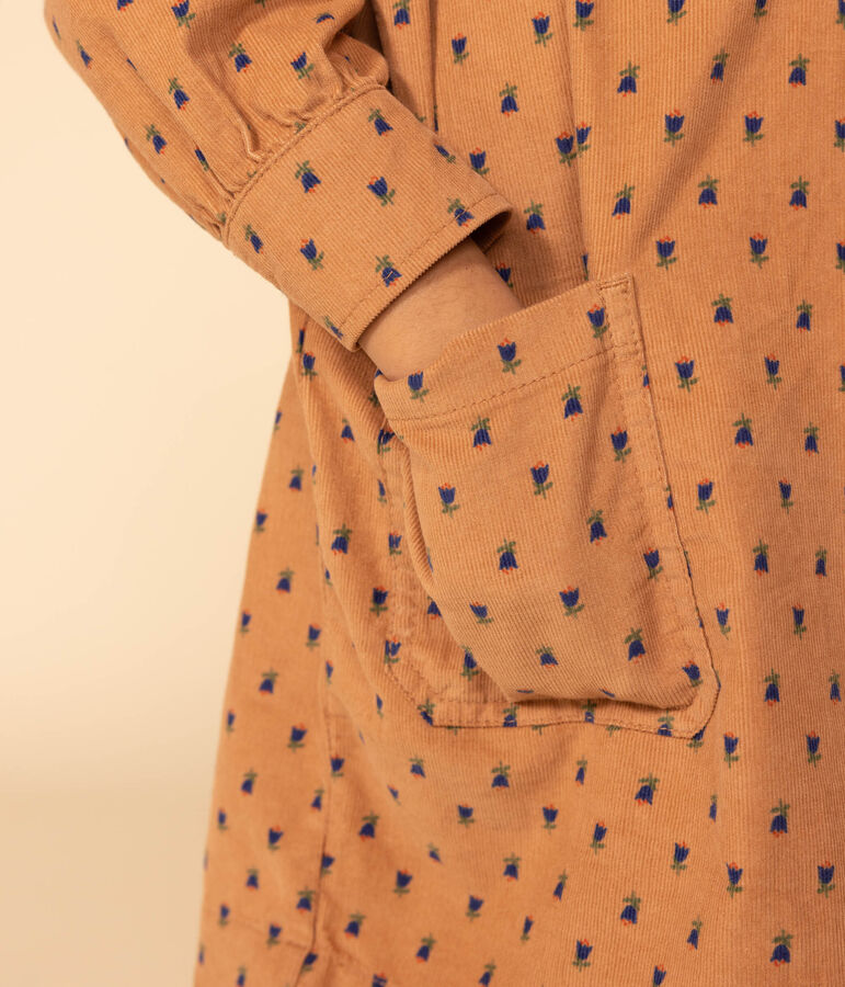Kinderkleid mit Blumenmotiv aus Cord f&uuml;r M&auml;dchen SIENNA/ MULTICO