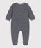 Baby-Strampler aus Nicki mit Ringelstreifen blau SMOKING/weiss MARSHMALLOW