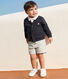 Baby-Cardigan aus einfarbiger Baumwolle