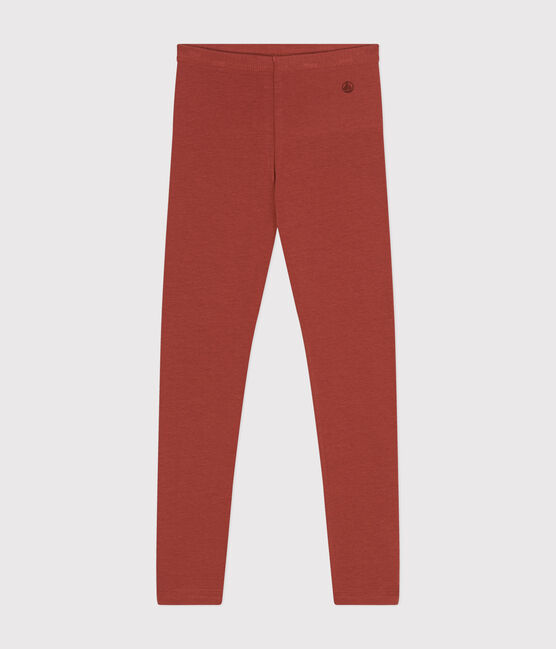 Kinder-Leggings aus Jersey-Elastan für Mädchen braun FAMEUX