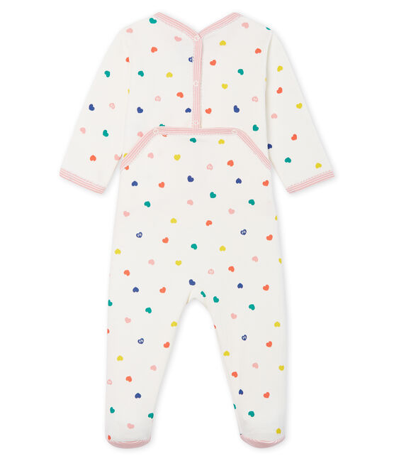 Baby-Strampler aus Molton für Mädchen weiss MARSHMALLOW/weiss MULTICO
