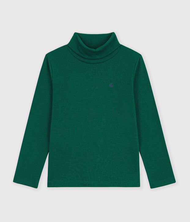 Kinder-Rollkragenshirt aus einfarbiger Baumwolle TREE