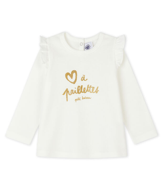 Lang&auml;rmelige Baby-Bluse f&uuml;r M&auml;dchen weiss