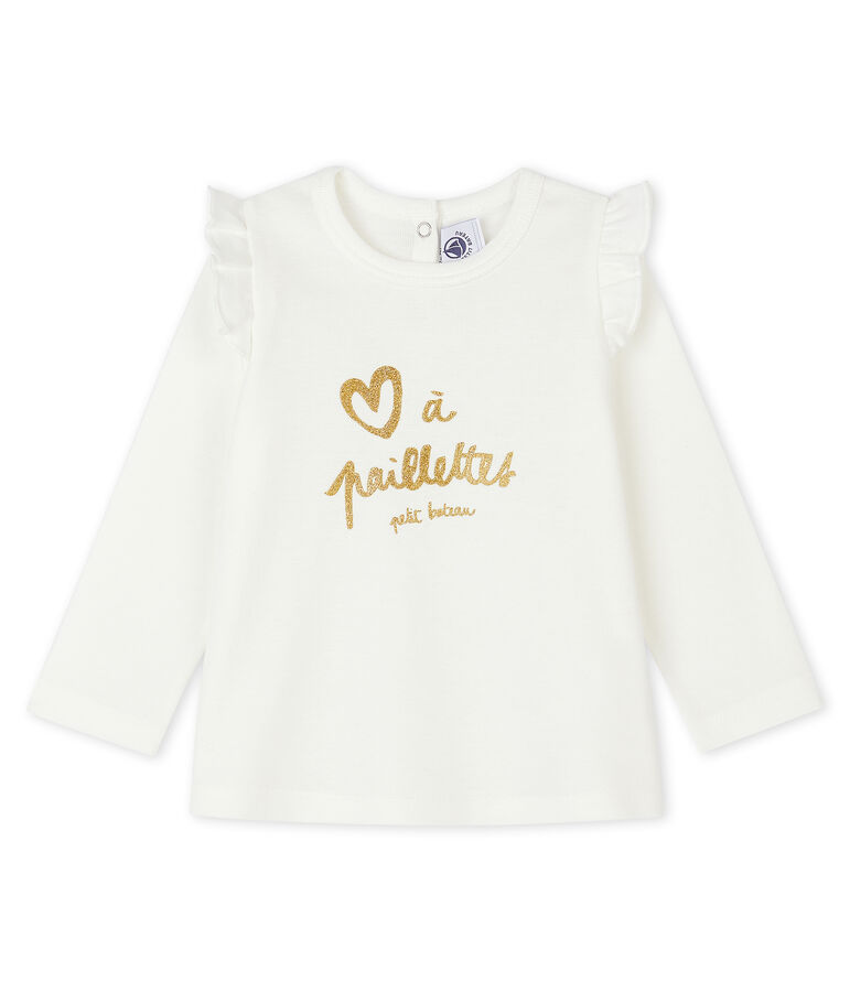 Lang&auml;rmelige Baby-Bluse f&uuml;r M&auml;dchen weiss