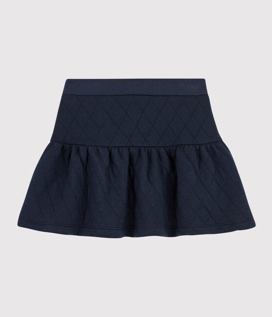 Kinderrock aus gestepptem Doppeljersey für Mädchen blau SMOKING