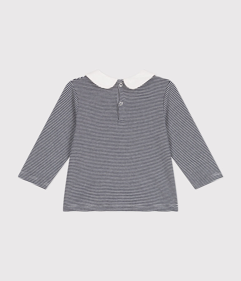 Baby-Bluse mit Kragen aus Baumwolle blau SMOKING/weiss MARSHMALLOW