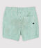 Gestreifte Baby-Shorts aus Sergestoff Jungen weiss MARSHMALLOW/grün GAZON