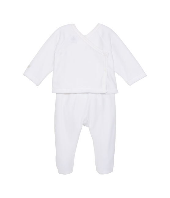 Baby-Ensemble, Unisex, Hemdchen und Hose weiss ECUME/grau GRIS