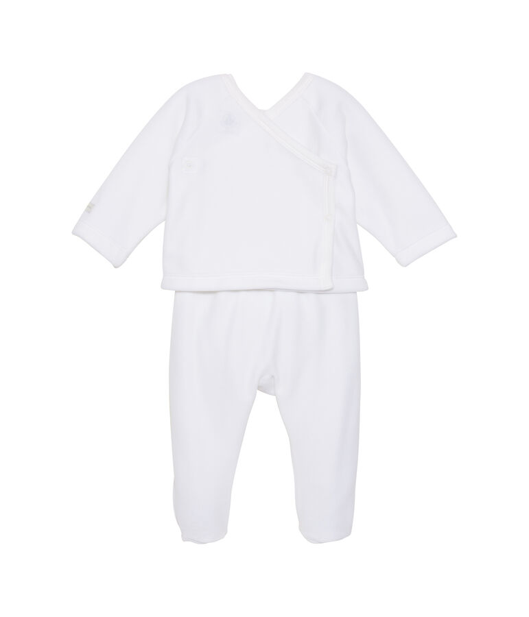Baby-Ensemble, Unisex, Hemdchen und Hose weiss/grau