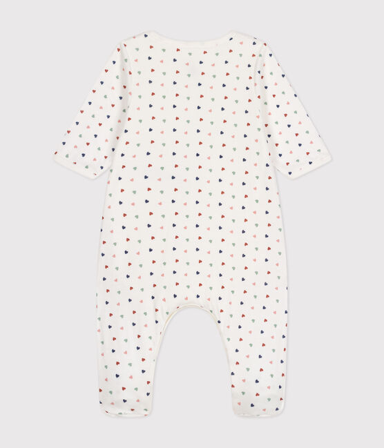 Bodyjama für Babys, aus Doppeljersey mit kleinem Herzmuster weiss MARSHMALLOW/weiss MULTICO