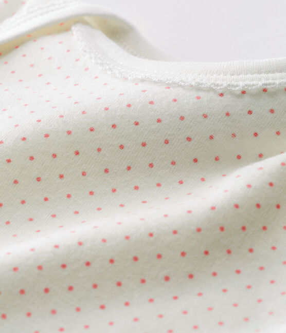 Langärmliger Baby-Body für Mädchen weiss MARSHMALLOW/rosa CHARME
