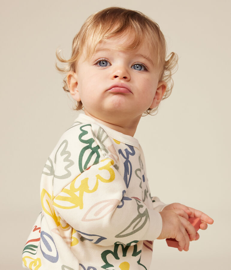 Baby-Sweatshirt aus Molton naturfarben/vielfarbig