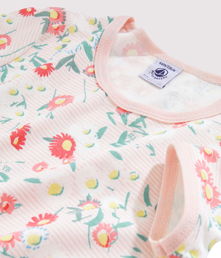 Nachthemd f&uuml;r M&auml;dchen weiss/vielfarbig