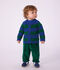 Baby-Cardigan aus Woll- und Baumwollstrick mit Streifen vielfarbig/gr&uuml;n