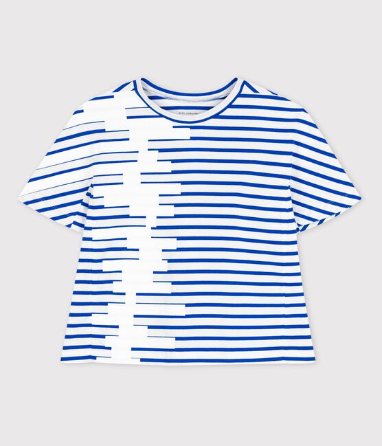 Matrosenshirt in einer Hyères-Neuauflage für Damen weiss ECUME/blau DELFT