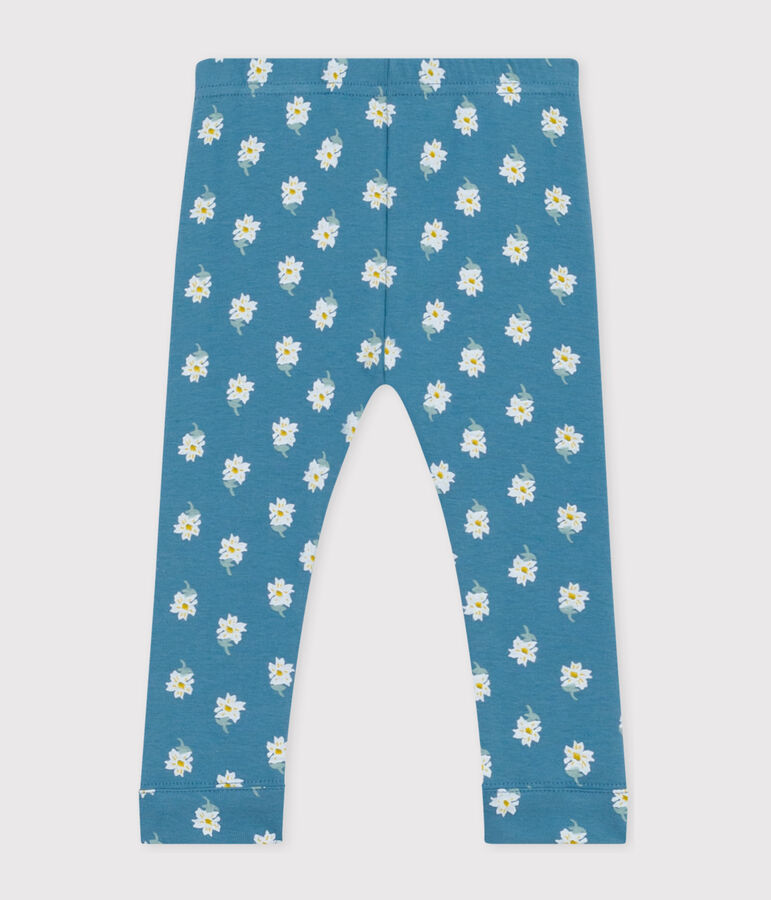 Baby-Leggings aus Baumwolle mit Blumenmuster blau/vielfarbig