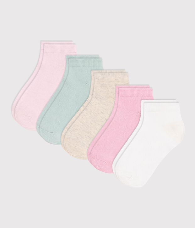 5er-Set Kinder-Socken aus einfarbiger Baumwolle vielfarbig