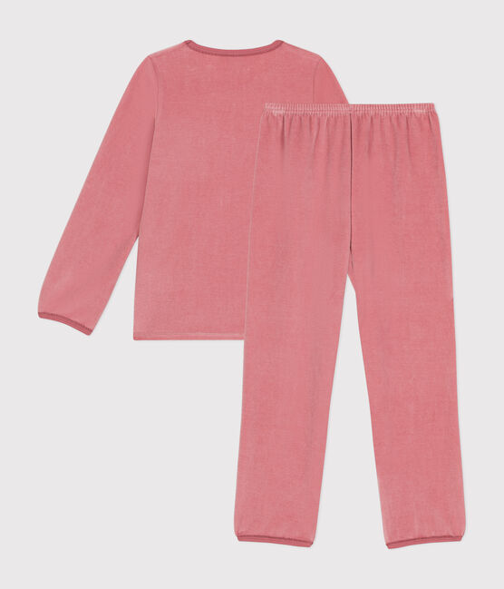 Kinder-Pyjama aus einfarbigem Nicki rosa ROSEWOOD