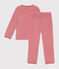 Kinder-Pyjama aus einfarbigem Nicki rosa ROSEWOOD