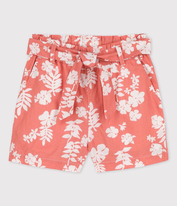 Kinder-Shorts aus Popeline f&uuml;r M&auml;dchen rosa/weiss