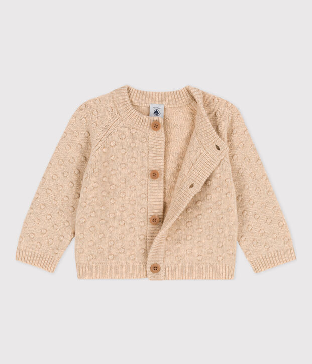 Baby-Cardigan aus Wolle naturfarben